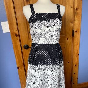 Black and White Floral Polka Dot Dress